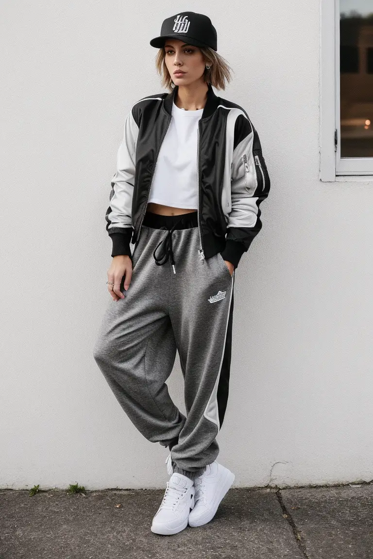 Street Smart in a Bomber Jacket and Joggers