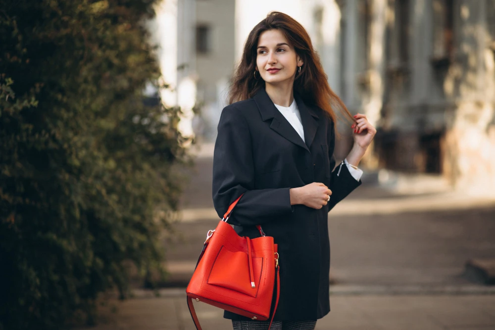 Bold Accent: Classic Blazer with a Pop of Color