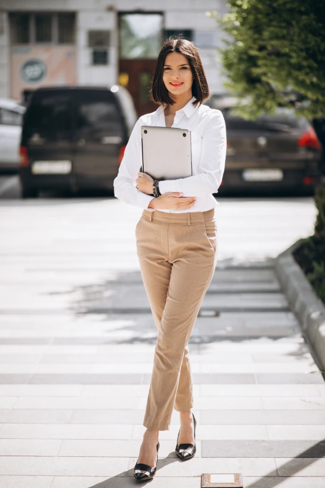 Classic Khaki and White: A Professional Staple