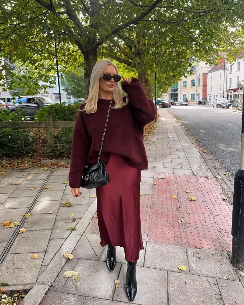 Effortless Elegance in Burgundy