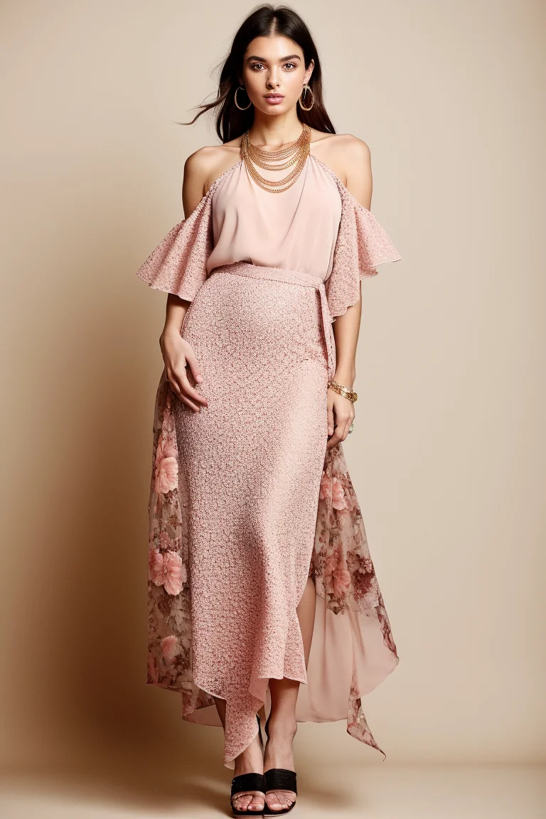 Feminine Elegance in a Blush Pink Ensemble