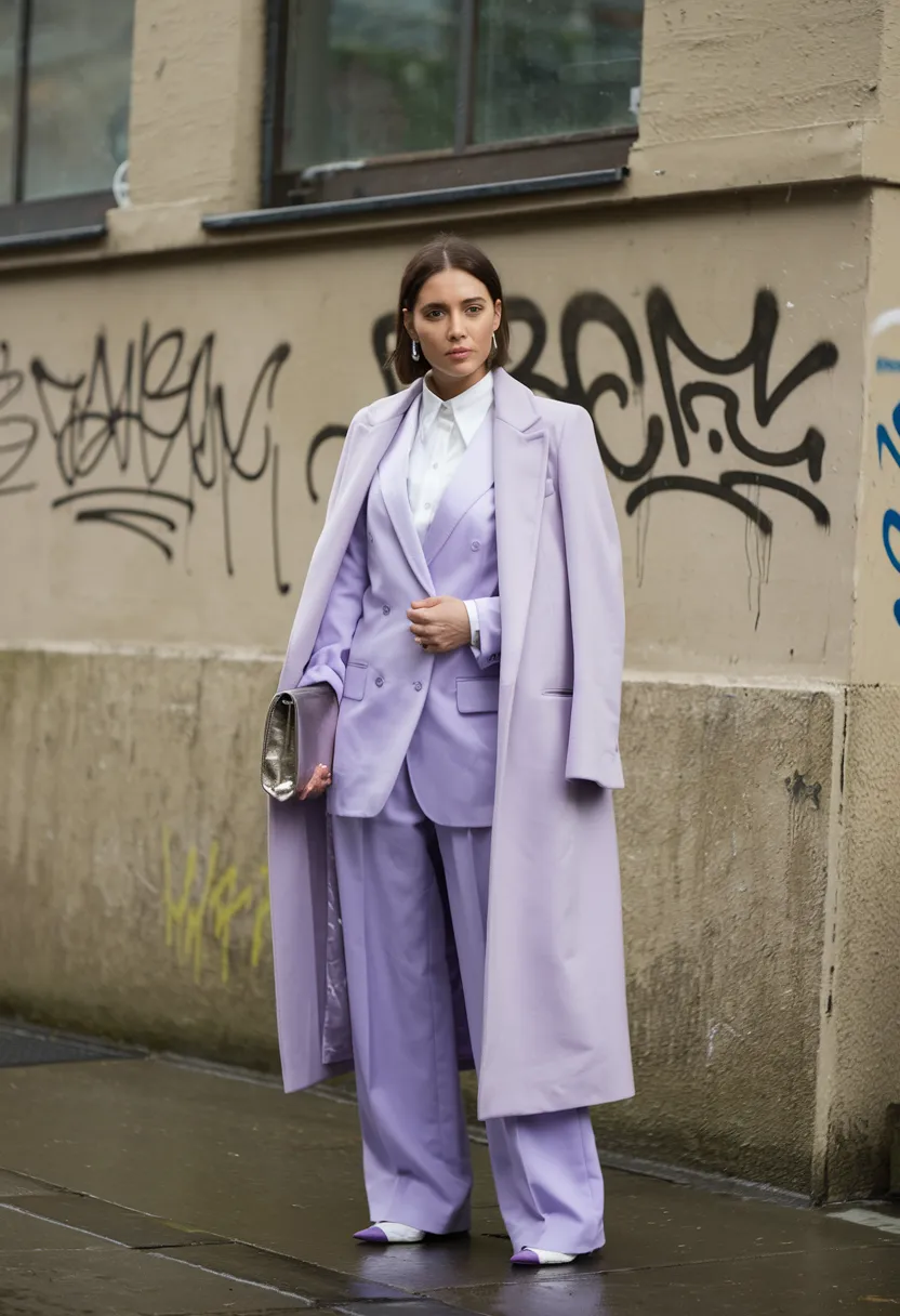 Lavender Power Play Tailored Monochrome Suiting