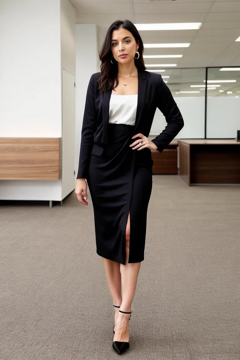 Sophisticated Charm in an Elegant Office Dress