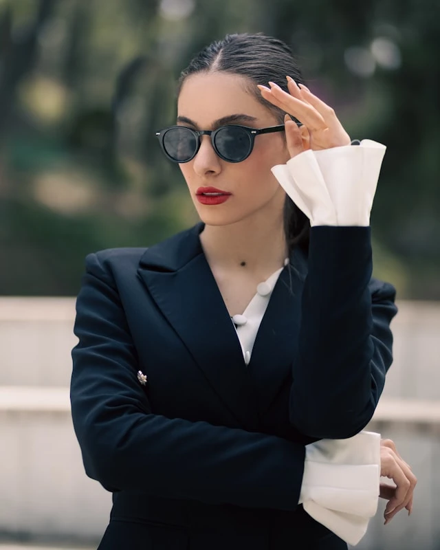 Sophisticated Ruffle-Cuffed Blazer Ensemble