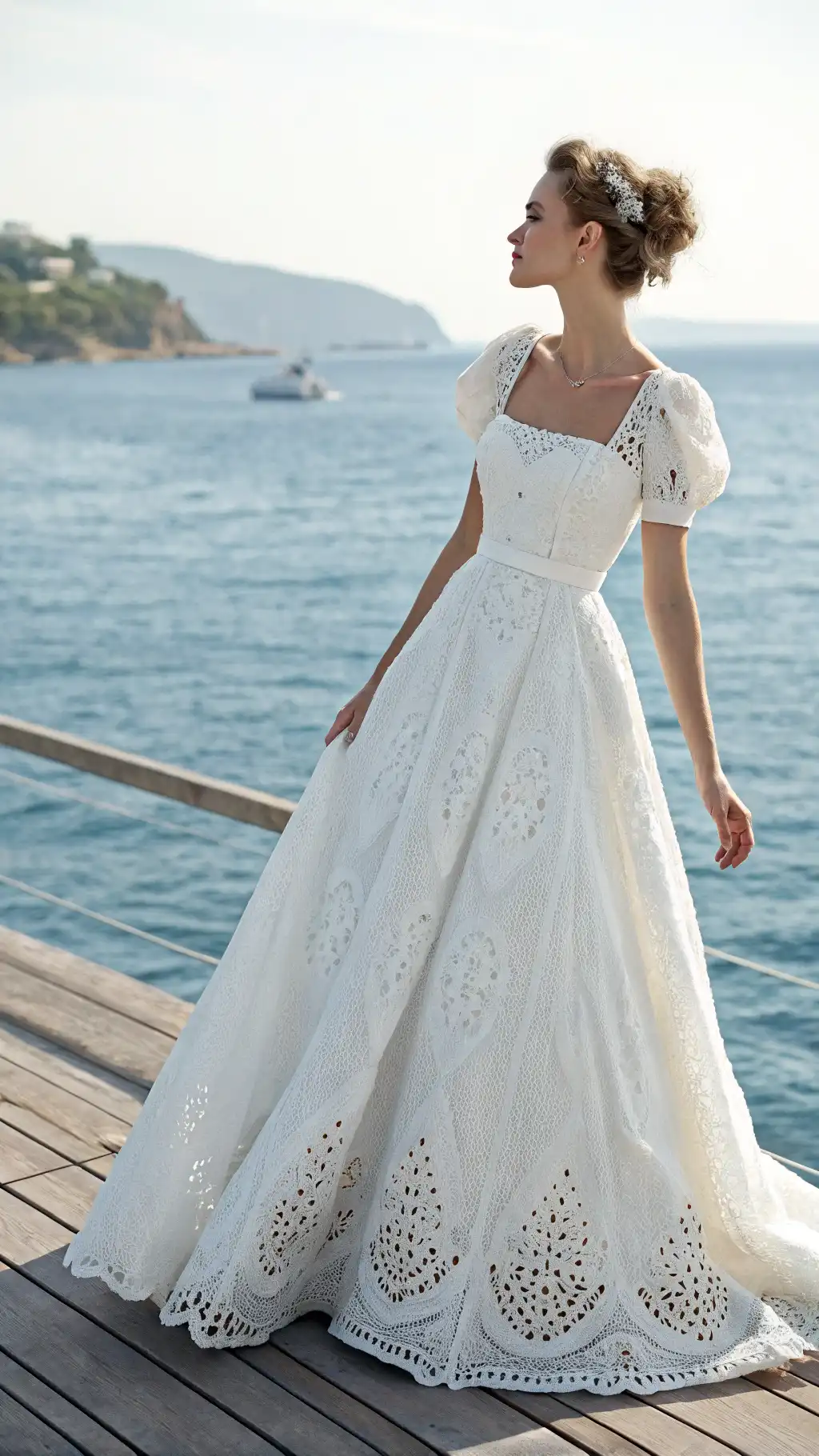 4. The Chic Eyelet A-Line Gown