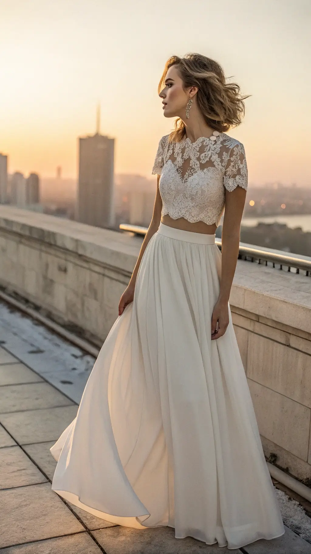8. The Modern Two-Piece Bridal Set
