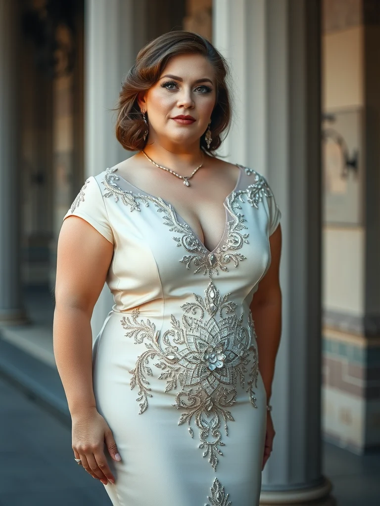 Art Deco Glamour - Beaded Sheath Wedding Dress