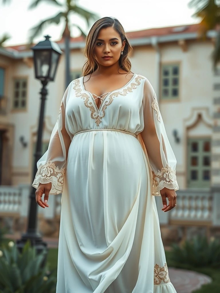 Bohemian Chic - Flowing Chiffon and Lace Wedding Dress