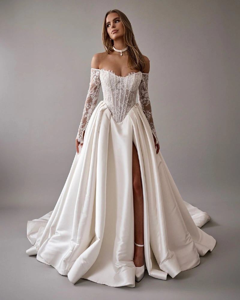 Elegant Cascade Bridal Gown