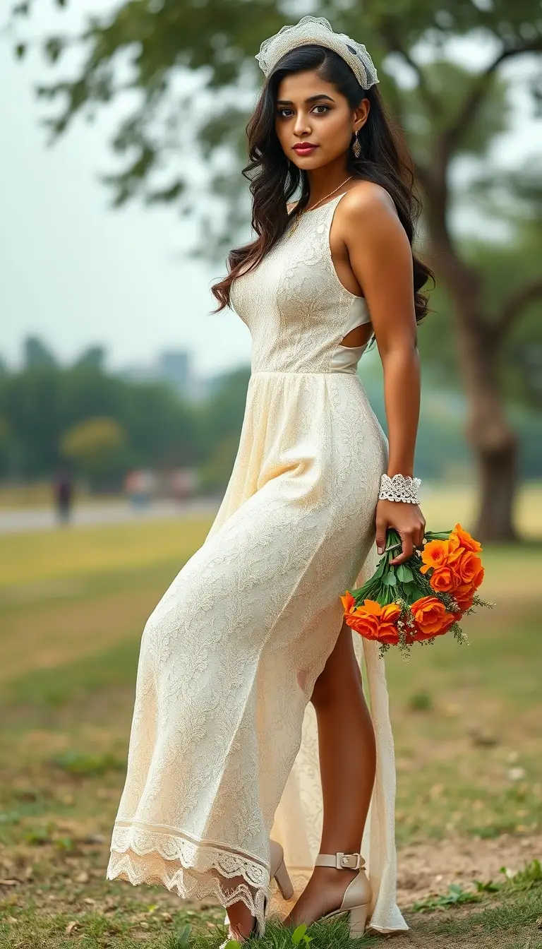Elegant Simplicity in a Cream Lace Maxi Dress