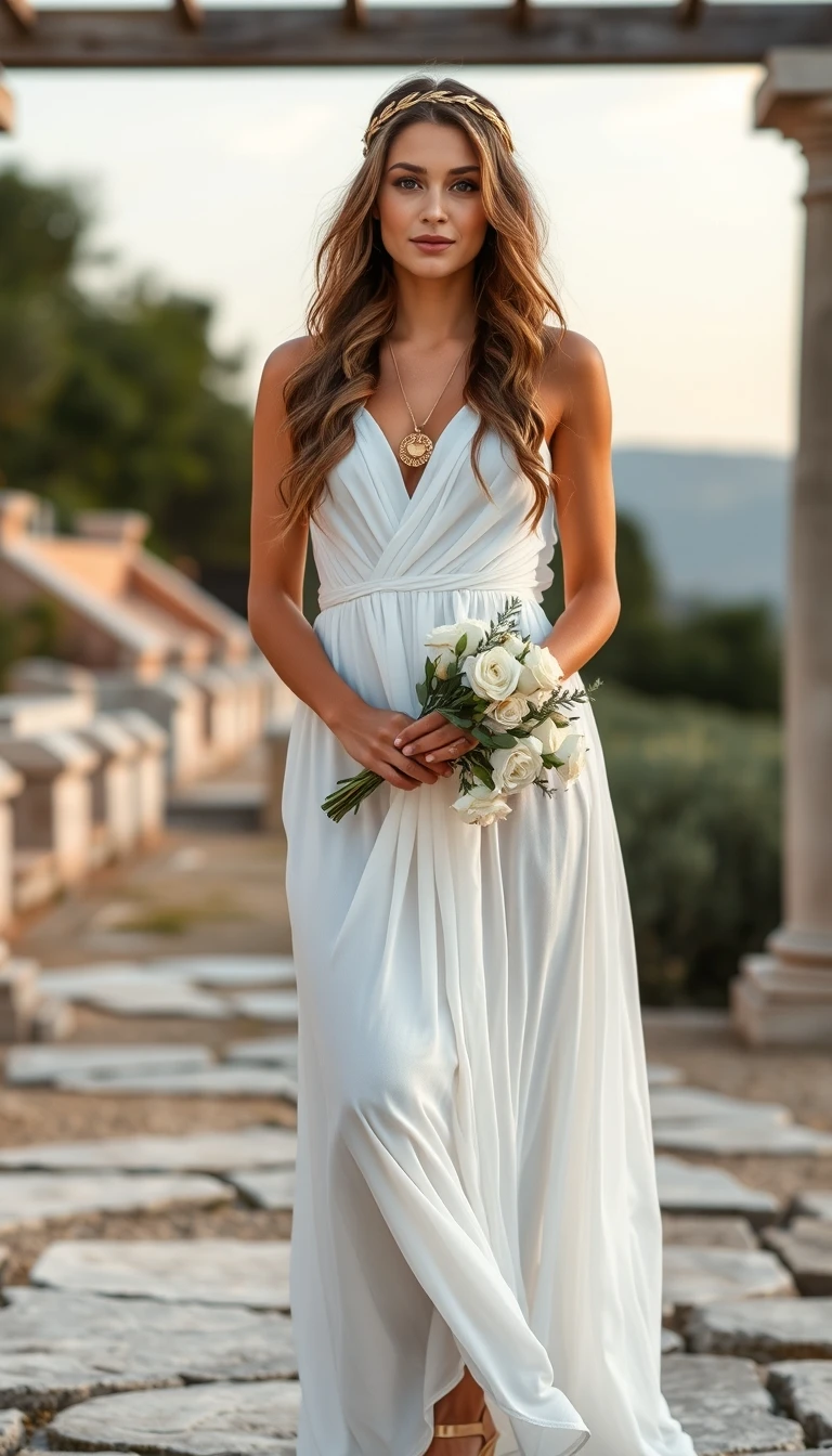 Ethereal Elegance in a Flowing White Maxi Dress