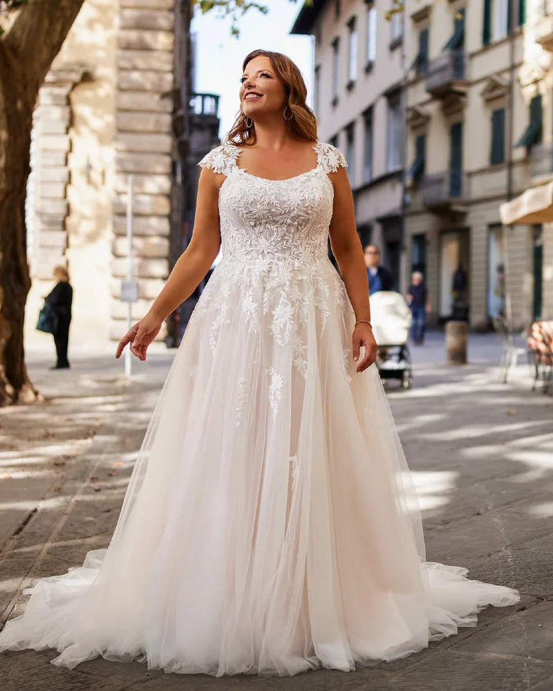 Garden Fairy A-Line with Flutter Cap Sleeves