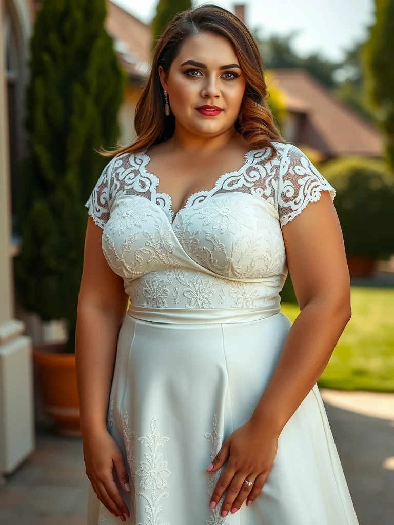 Regal Elegance - A-Line Lace Wedding Dress