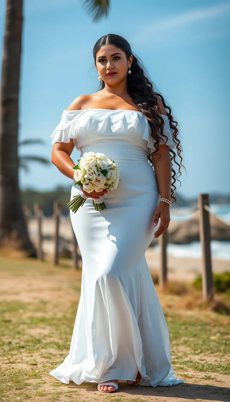 Romantic Elegance in an Off-the-Shoulder Mermaid Gown