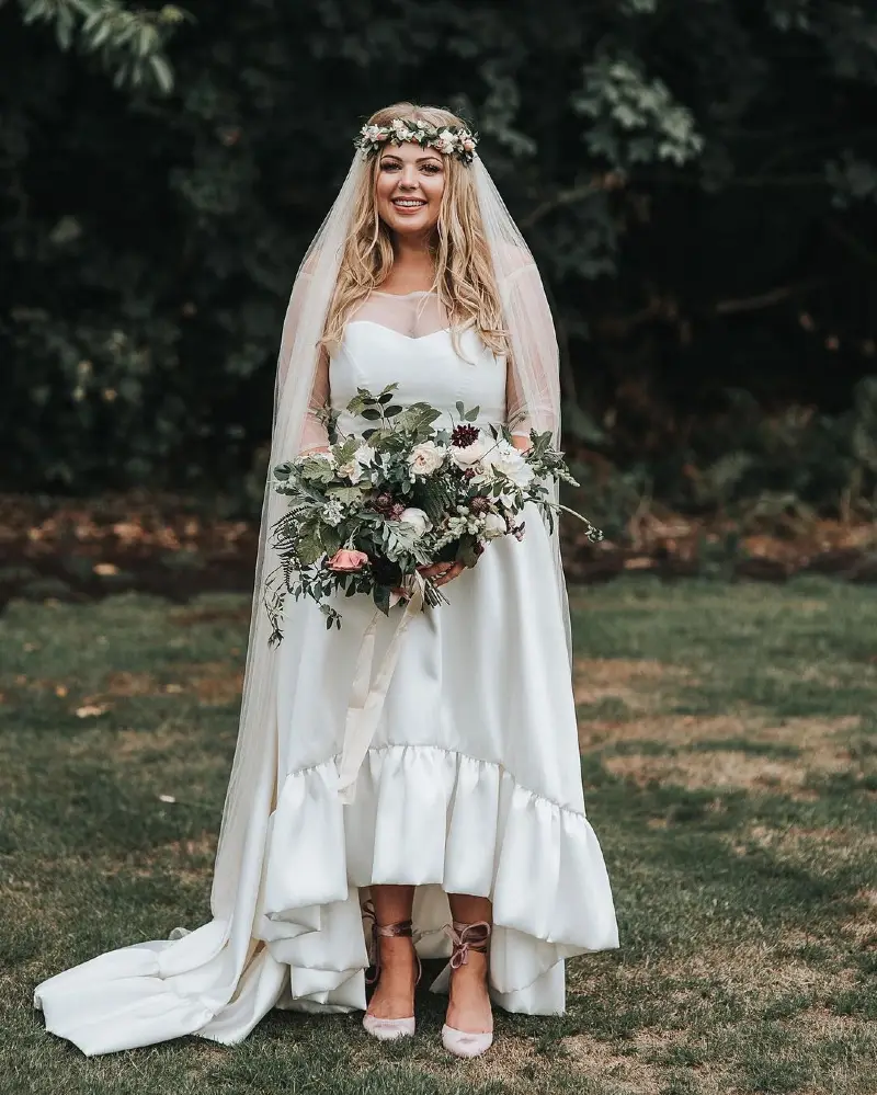 Rustic Ruffle High-Low Gown