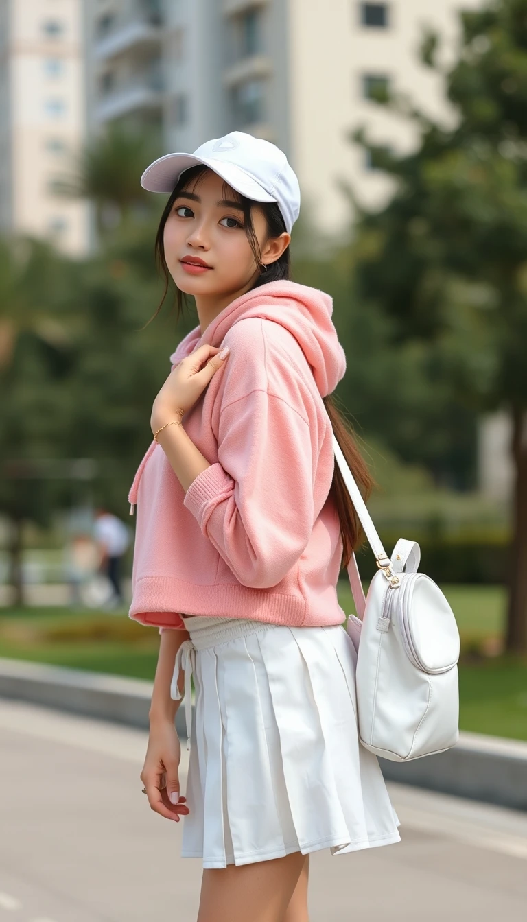 Sporty Sweet - Pastel Hoodie and Pleated Tennis Skirt