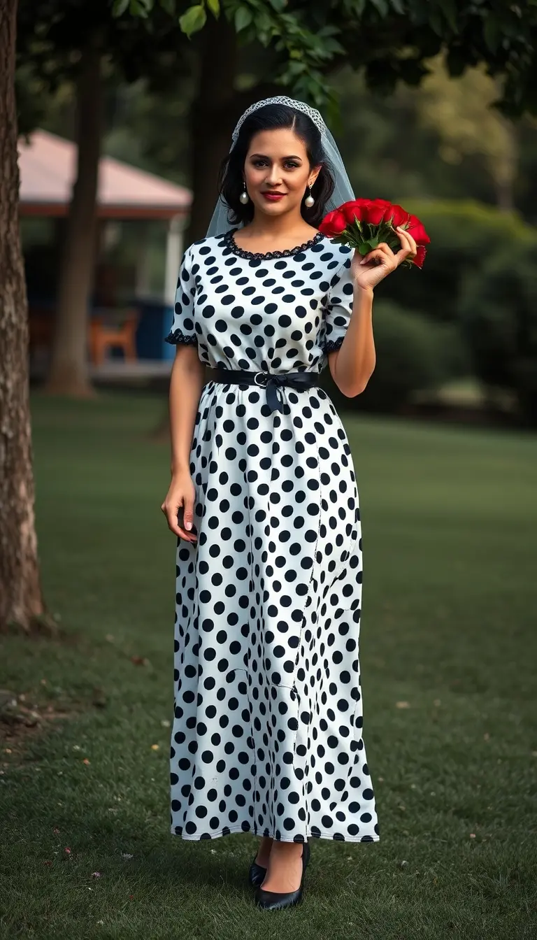 Timeless Charm in a Black and White Polka Dot Maxi Dress
