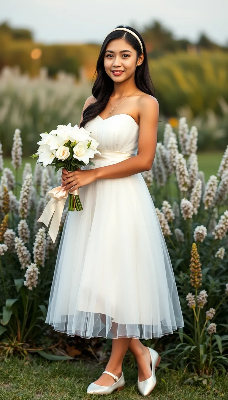 Timeless Elegance in a Strapless Tulle Midi Dress
