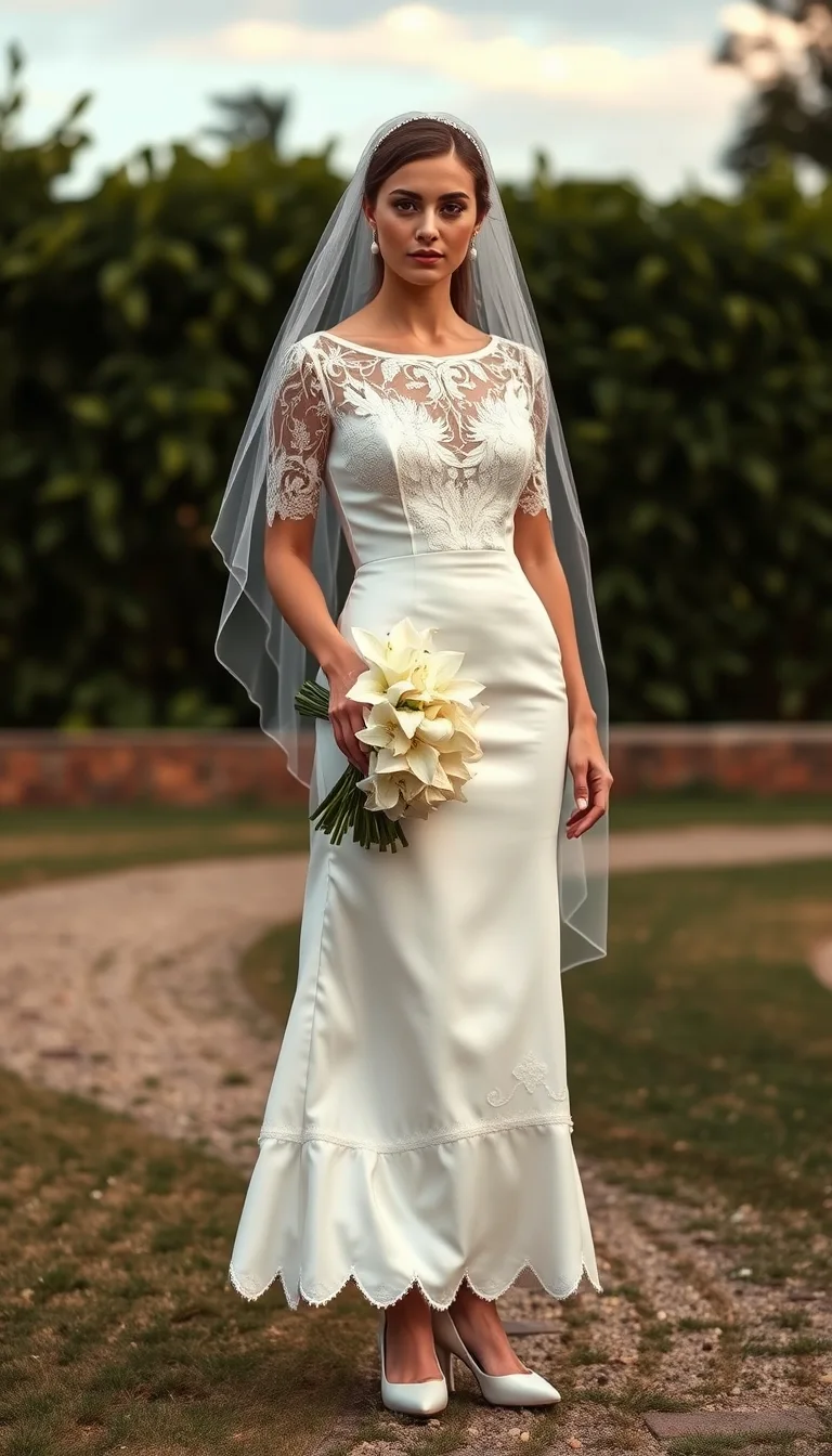 Timeless Grace in a Lace-Embellished Bridal Gown