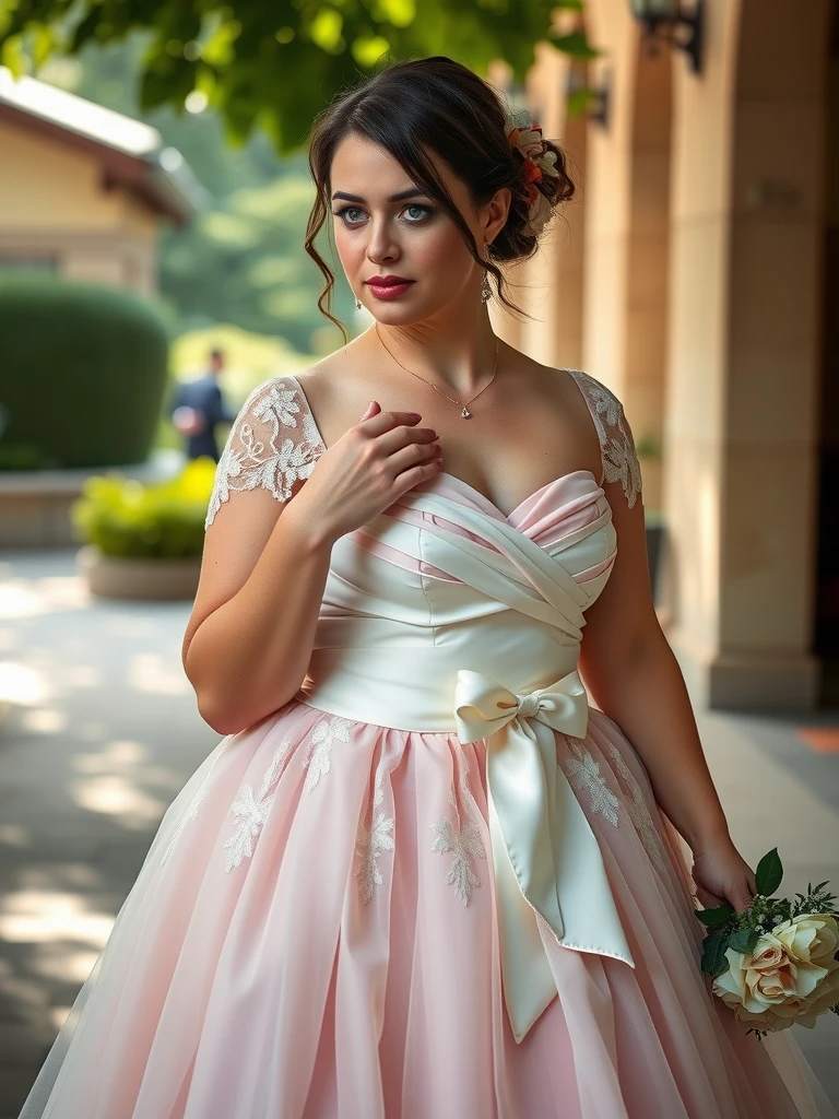 Vintage Glamour - Tea-Length Tulle Wedding Dress