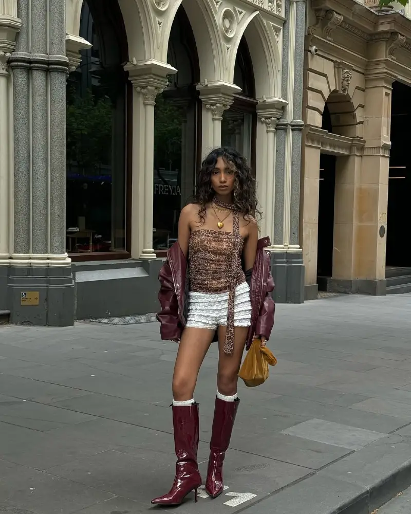 Fall Edge Snake Print and Burgundy Statement