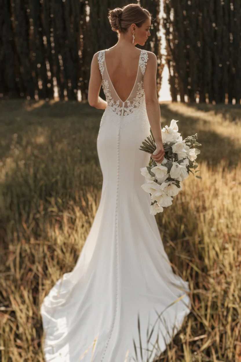 Ivory Lace Backless Wedding Dresses Natural Elegance in Bridal Romance
