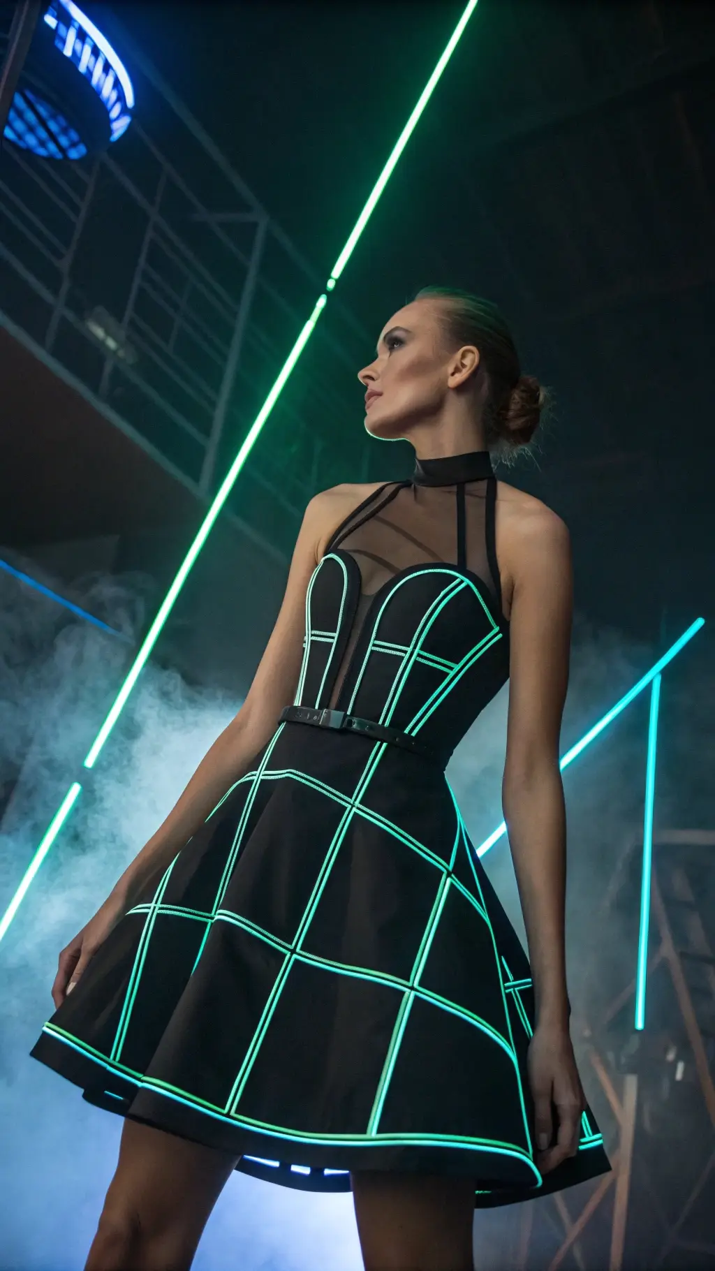 Neo-Glow Mini Dress