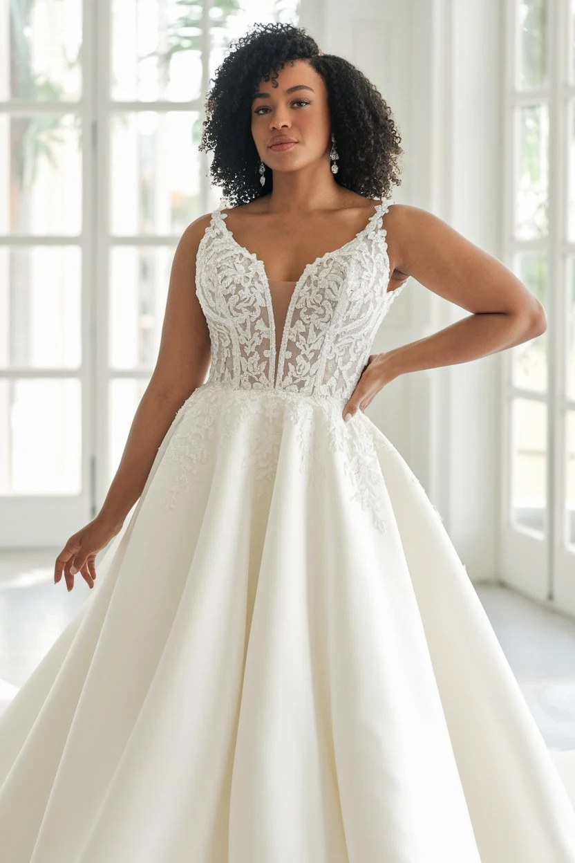 Sunlit Sophistication Inclusive Illusion Bodices for Modern Classic Brides