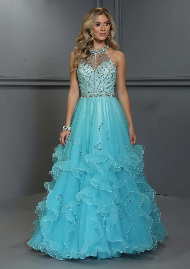 Aqua Dream Cascading Tulle Creations That Evoke Oceanic Wonder