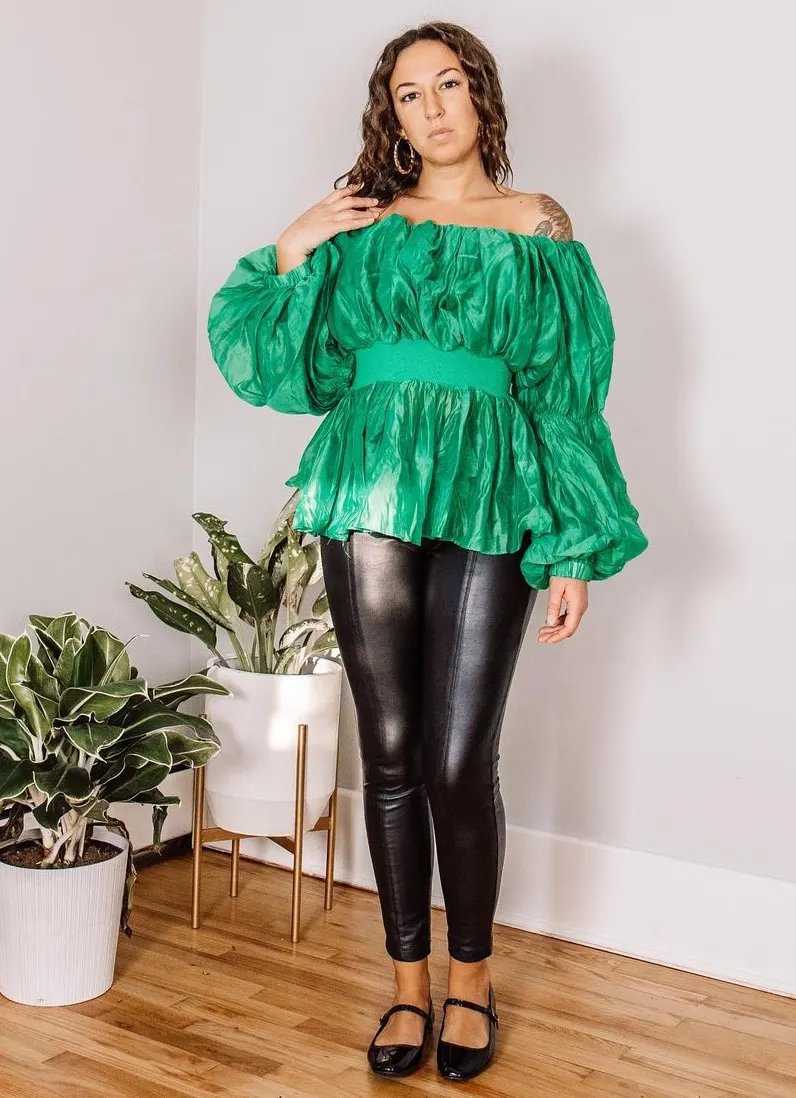 Bold Green and Leather – Festive Flair with an Edge