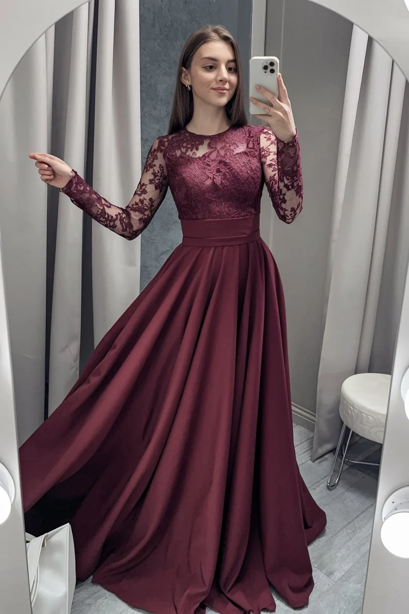 Burgundy Elegance Long-Sleeved Silhouettes That Balance Modesty With Drama
