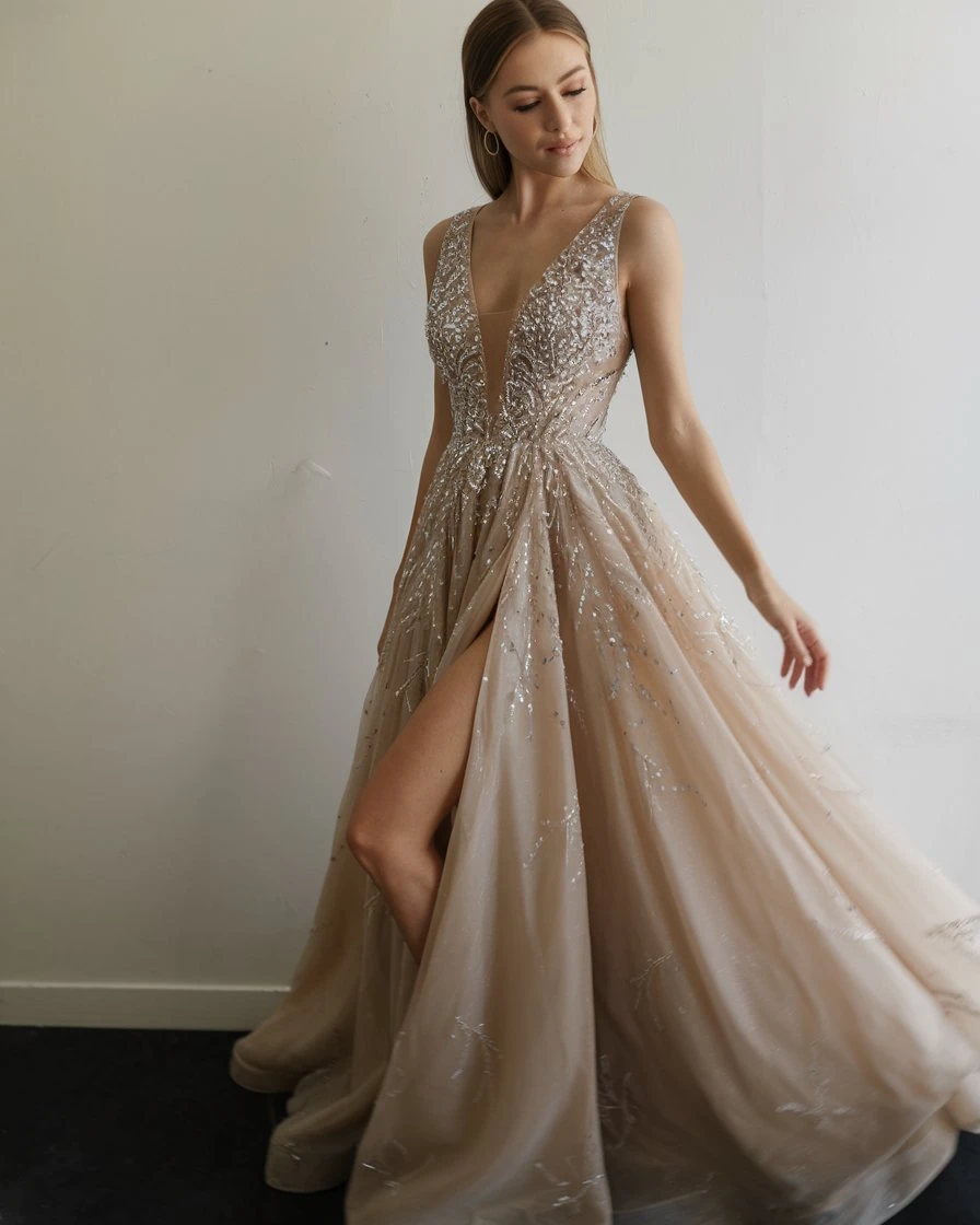 Champagne Stardust Ethereal Gowns That Capture Celestial Magic