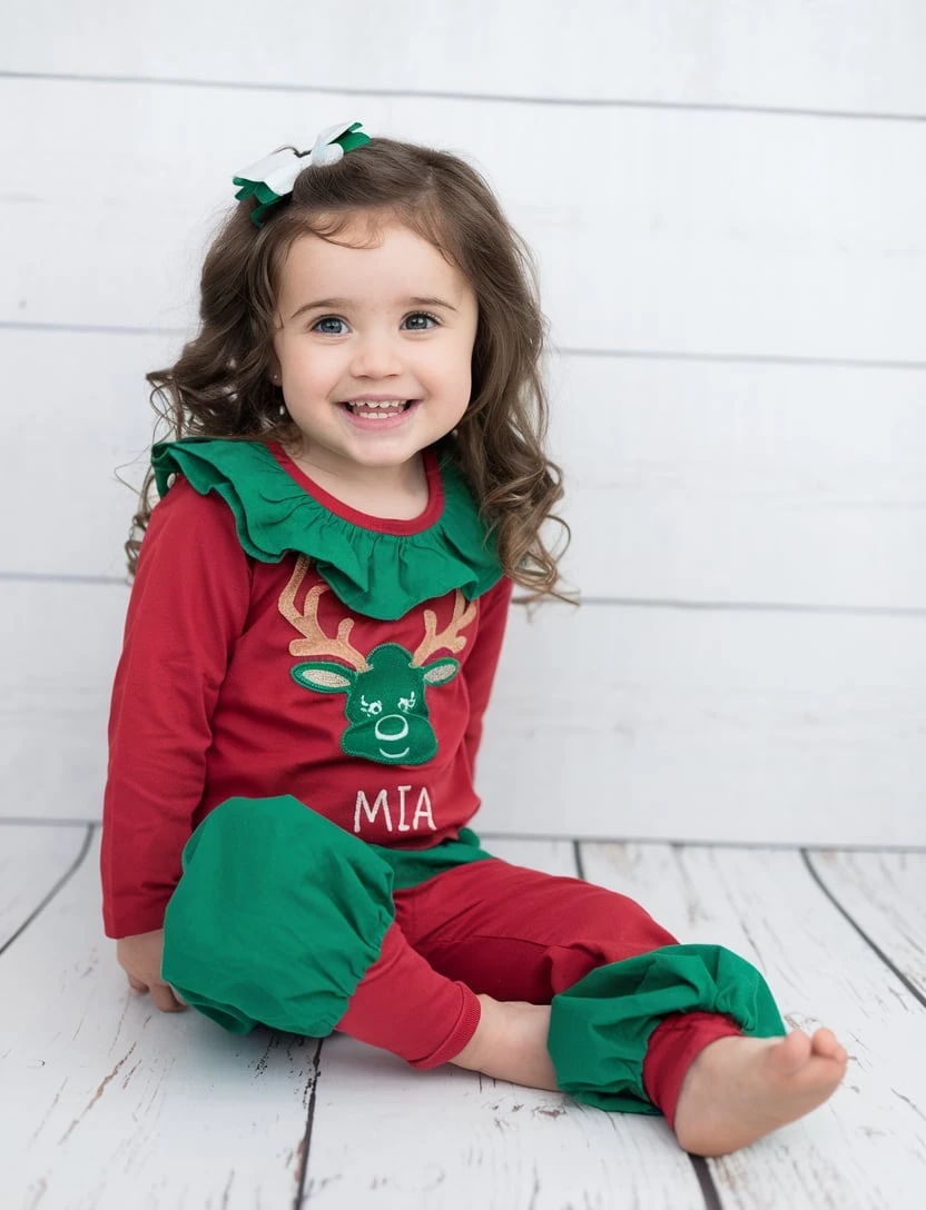 Cheerful Charms A Toddler's Personalized Holiday Ensemble