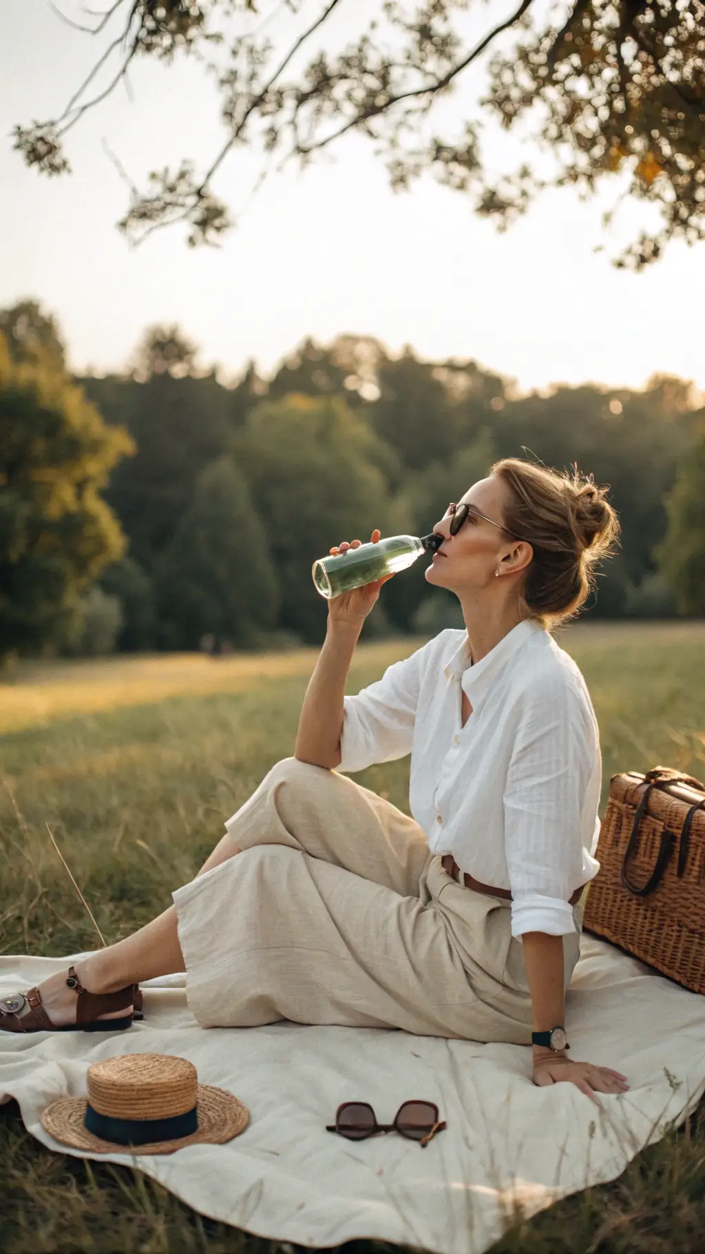 Classic Linen Shirt & Cropped Trousers