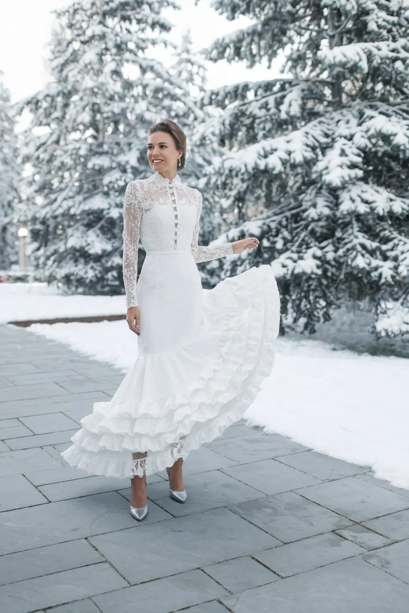Ethereal Frost A White Christmas Outfit with Winter Romance