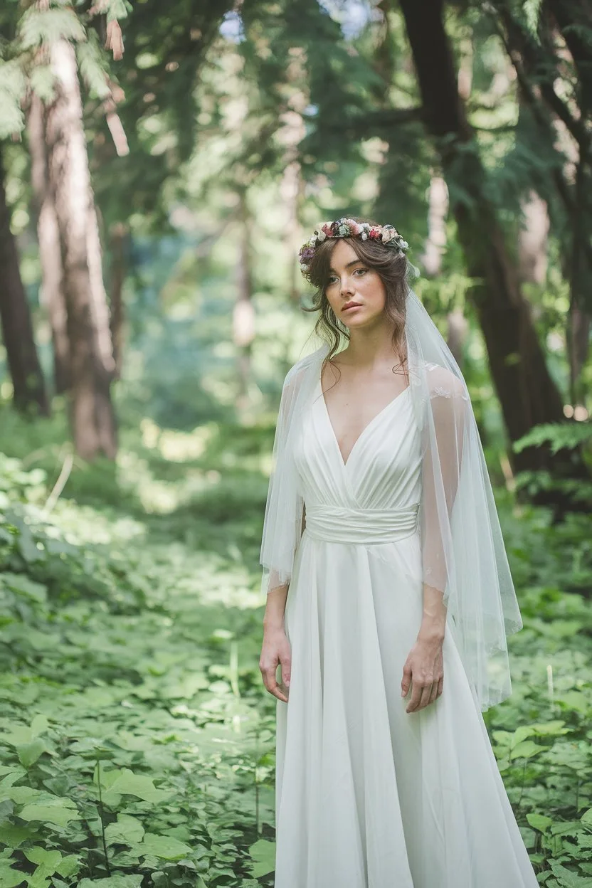 Ethereal White A Sustainable Wedding Dress for Woodland Bohemian Romance