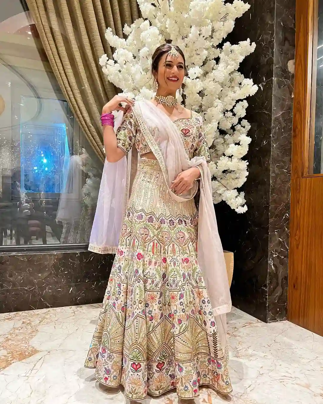 Festive Lehenga for a White Christmas with a Cultural Twist