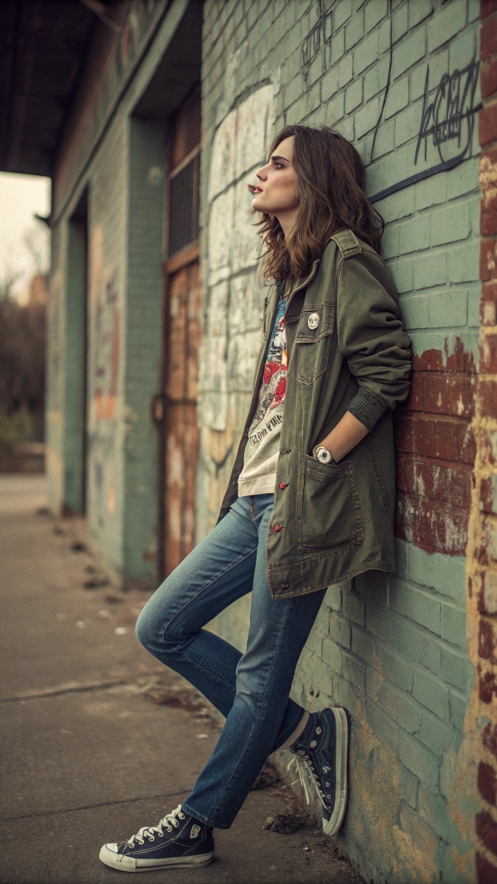 Military-Inspired Barn Jacket and Jeans