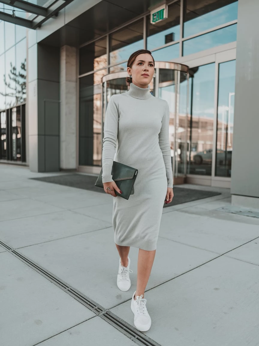 Pale Mint Minimalism Contemporary Corporate Knitwear With Athletic Edge