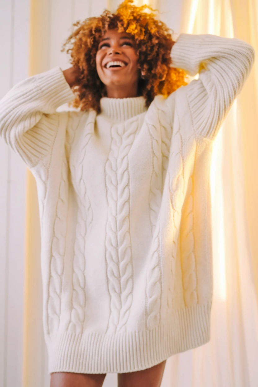 Snowy Elegance A White Christmas Outfit with Timeless Charm