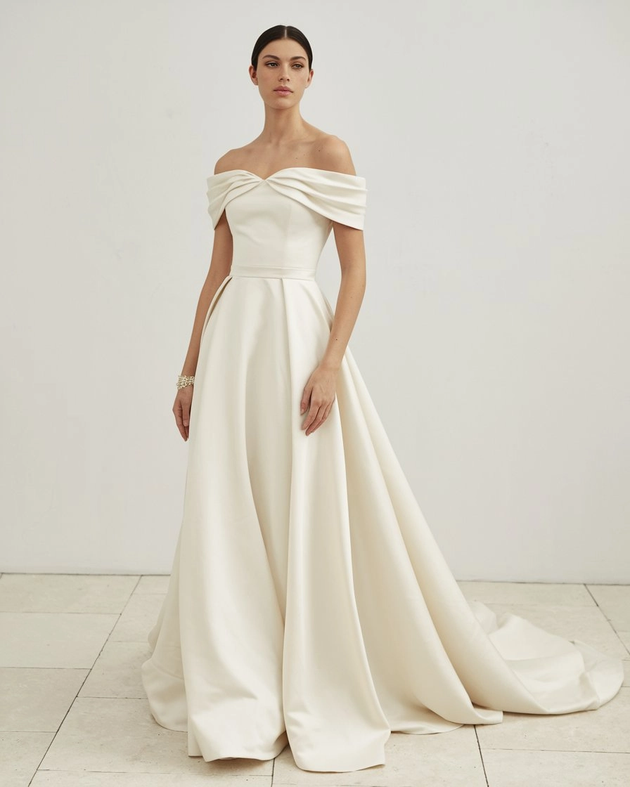 Timeless Grace An Ivory Sustainable Wedding Dress for Modern Minimalist Romance