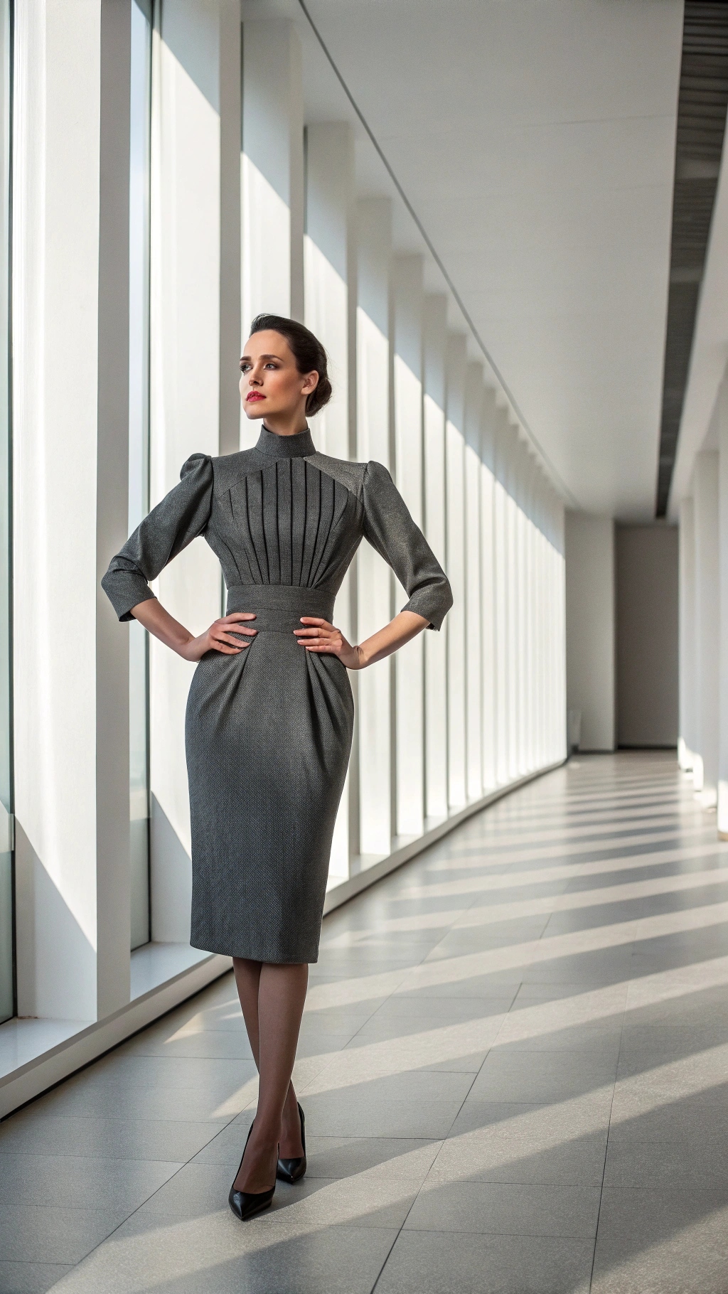 The Tailored Graphite Column Dress