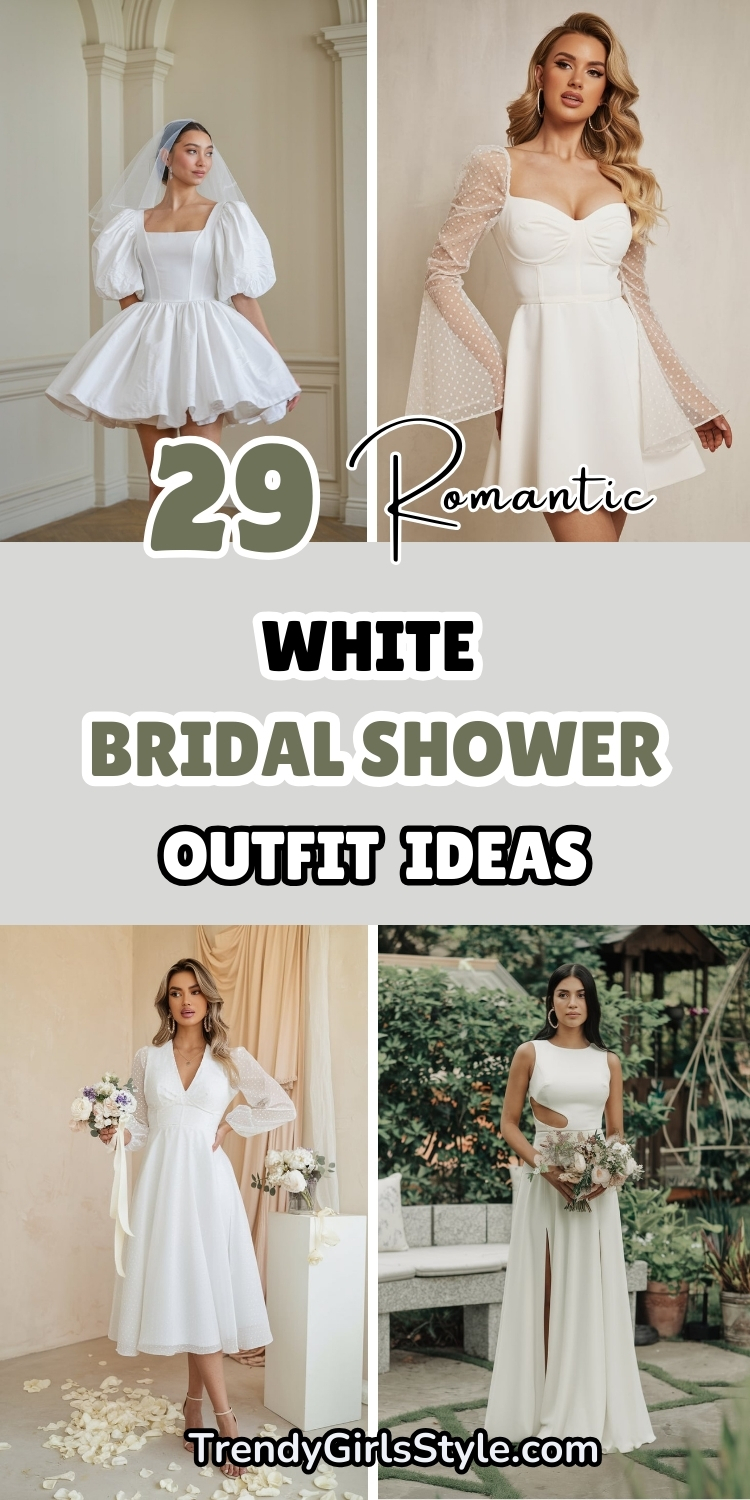 29 Romantic White Bridal Shower Outfits Style Ideas