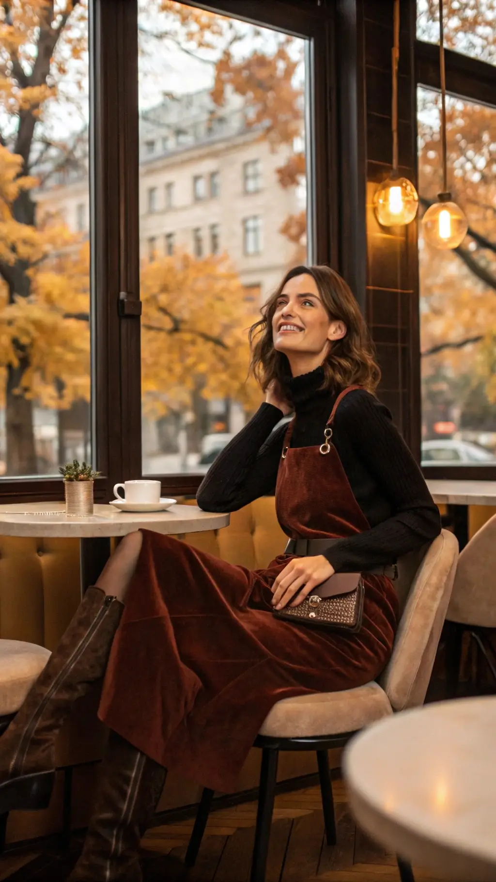 Autumn Embrace: The Layered Velvet Slip