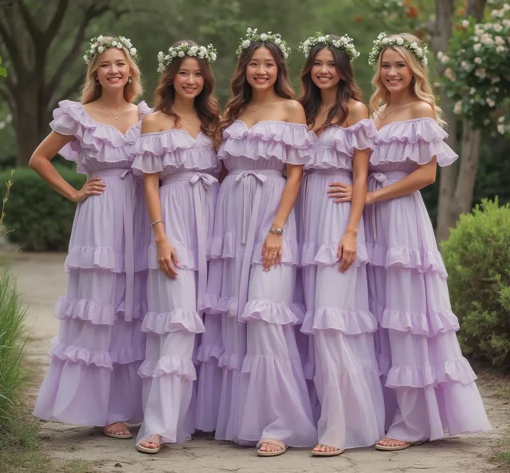 Ethereal Ruffle Dresses for a Garden Bridal Shower