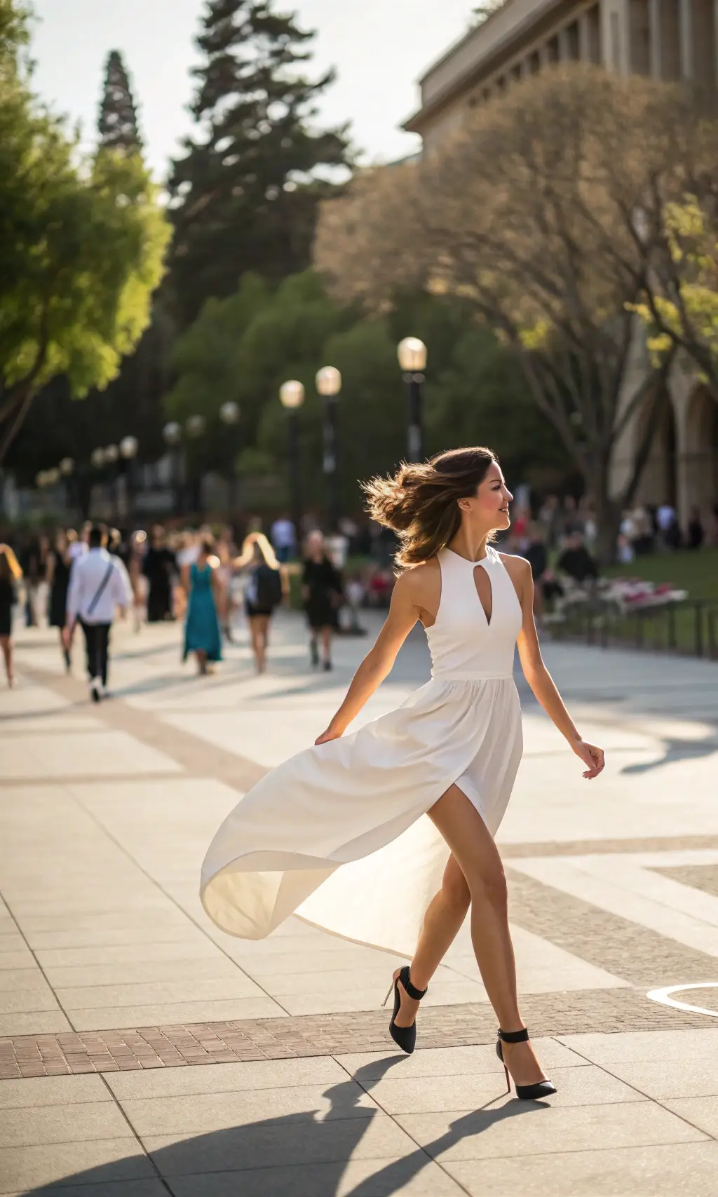 Flowing High-Low Graduation Dress