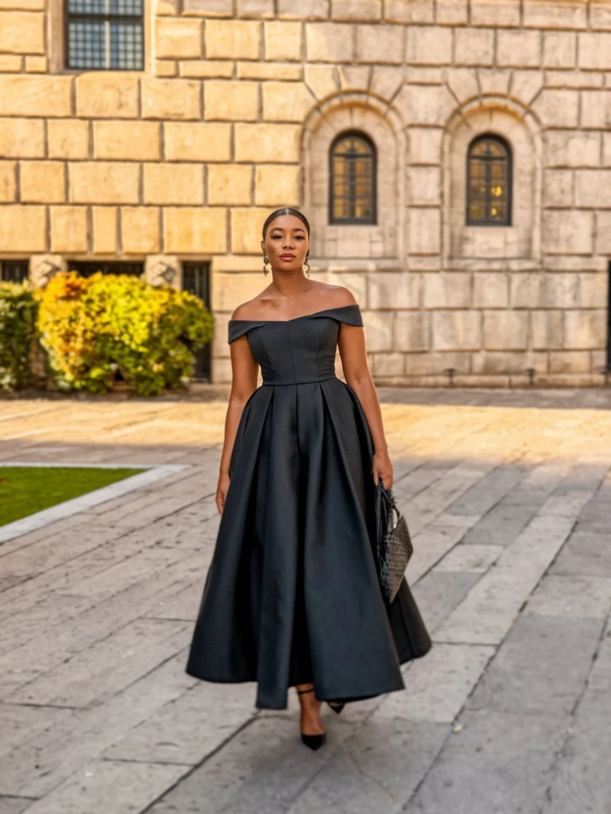 Regal Elegance A Black Christmas Outfit for Timeless Grace