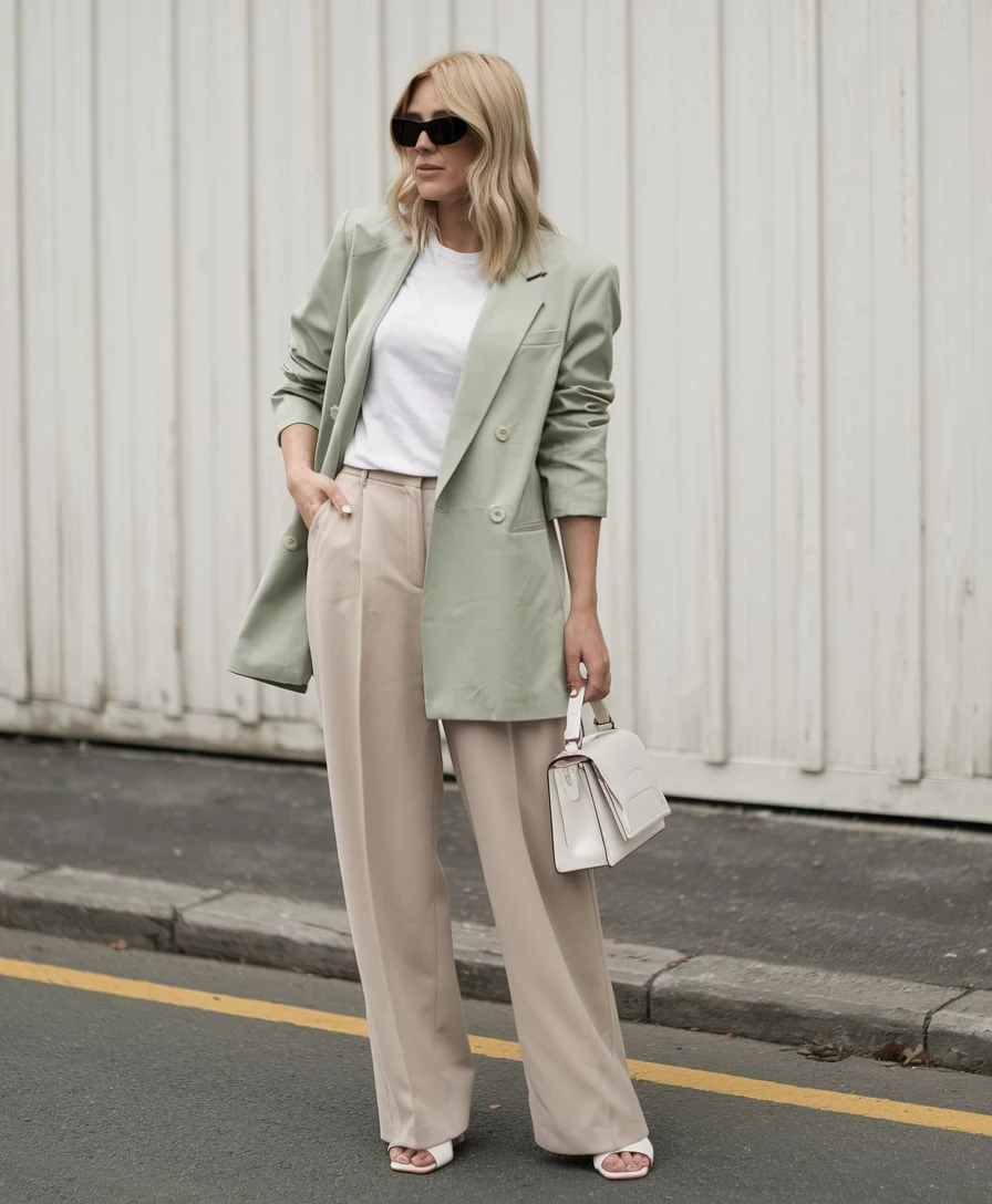 Sage Symphony Mint Blazer Pairing for Elevated Minimalist Wardrobes