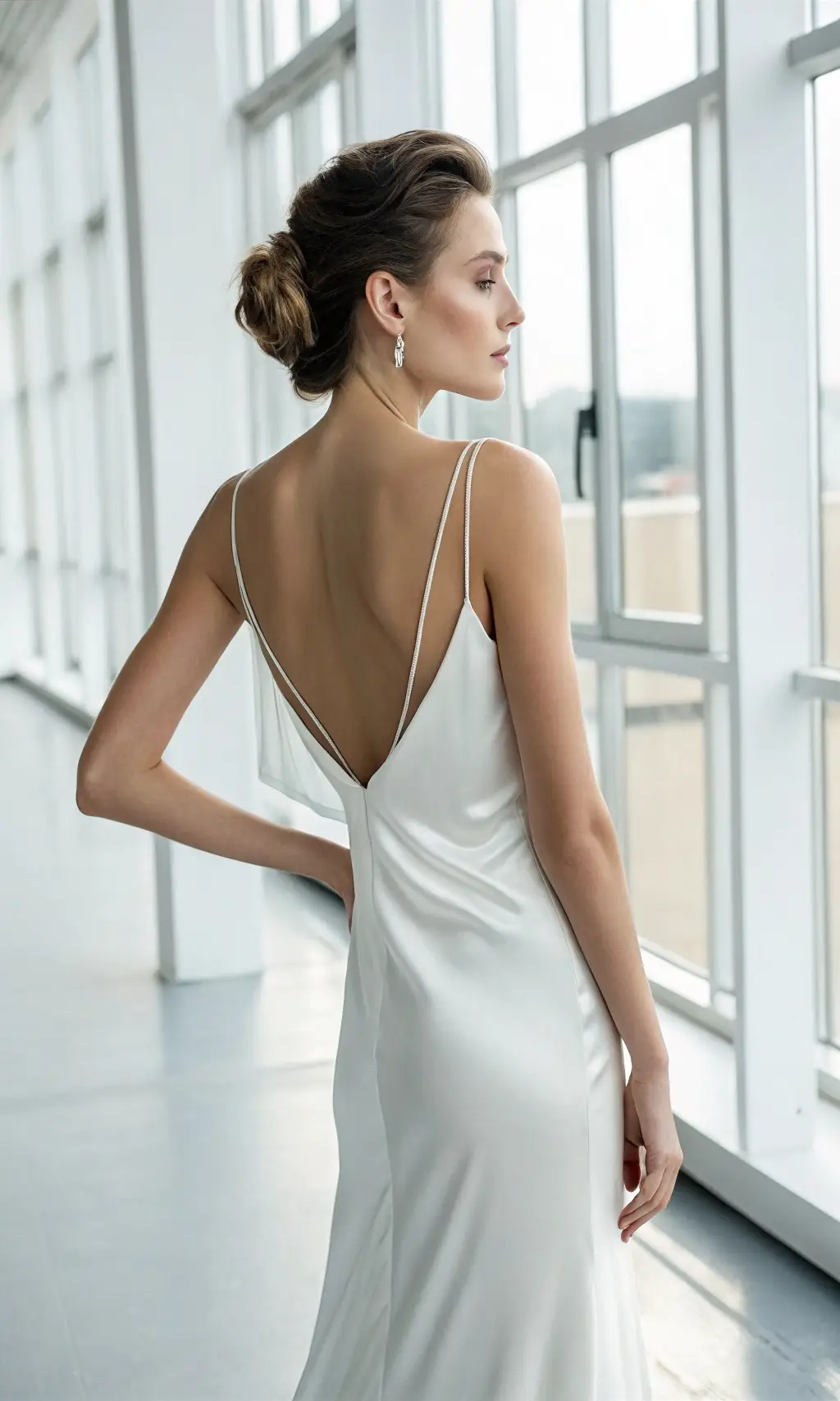 Silk Slip Dress with Open Back