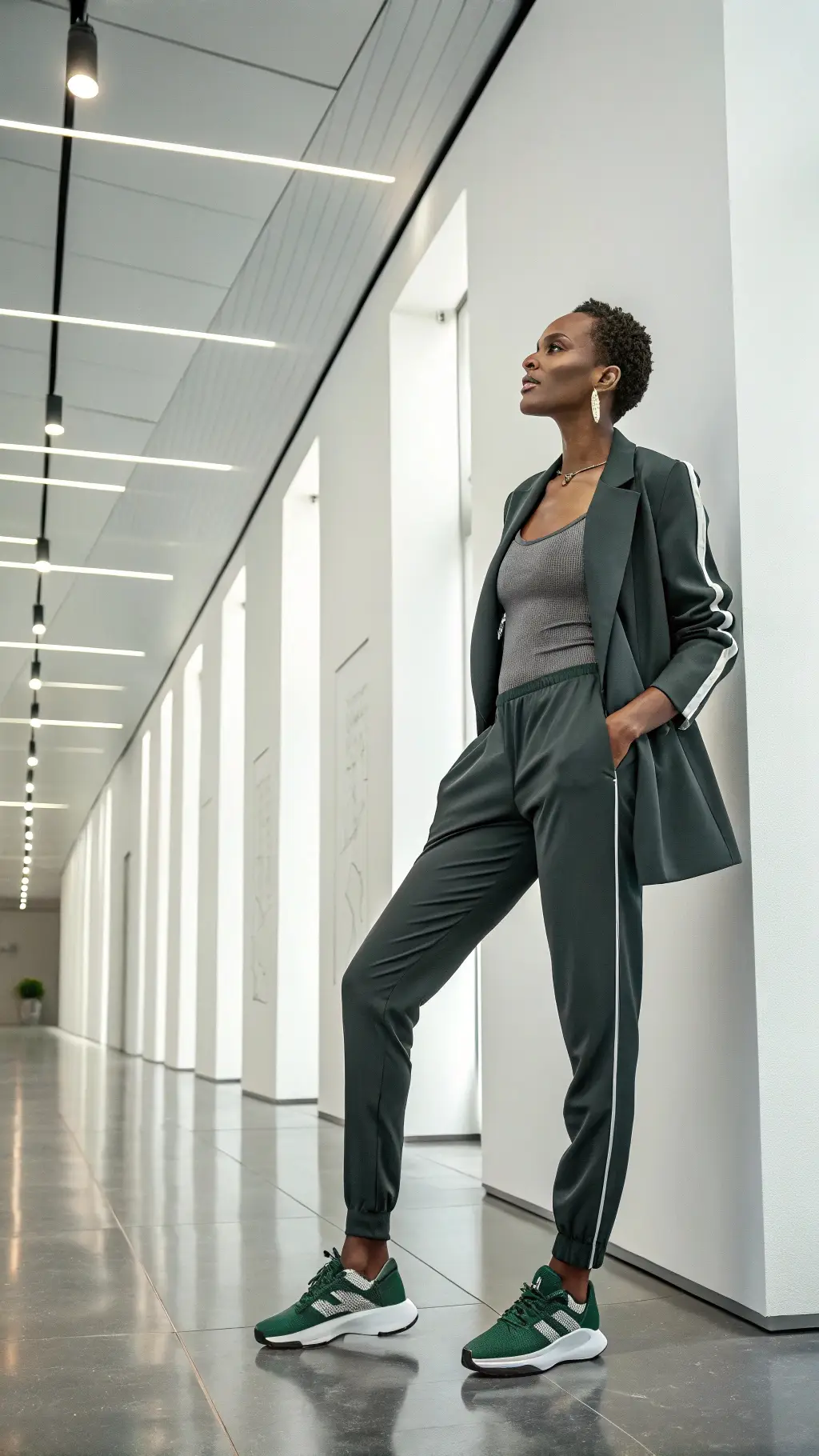 Striped Blazer & Sporty Trousers